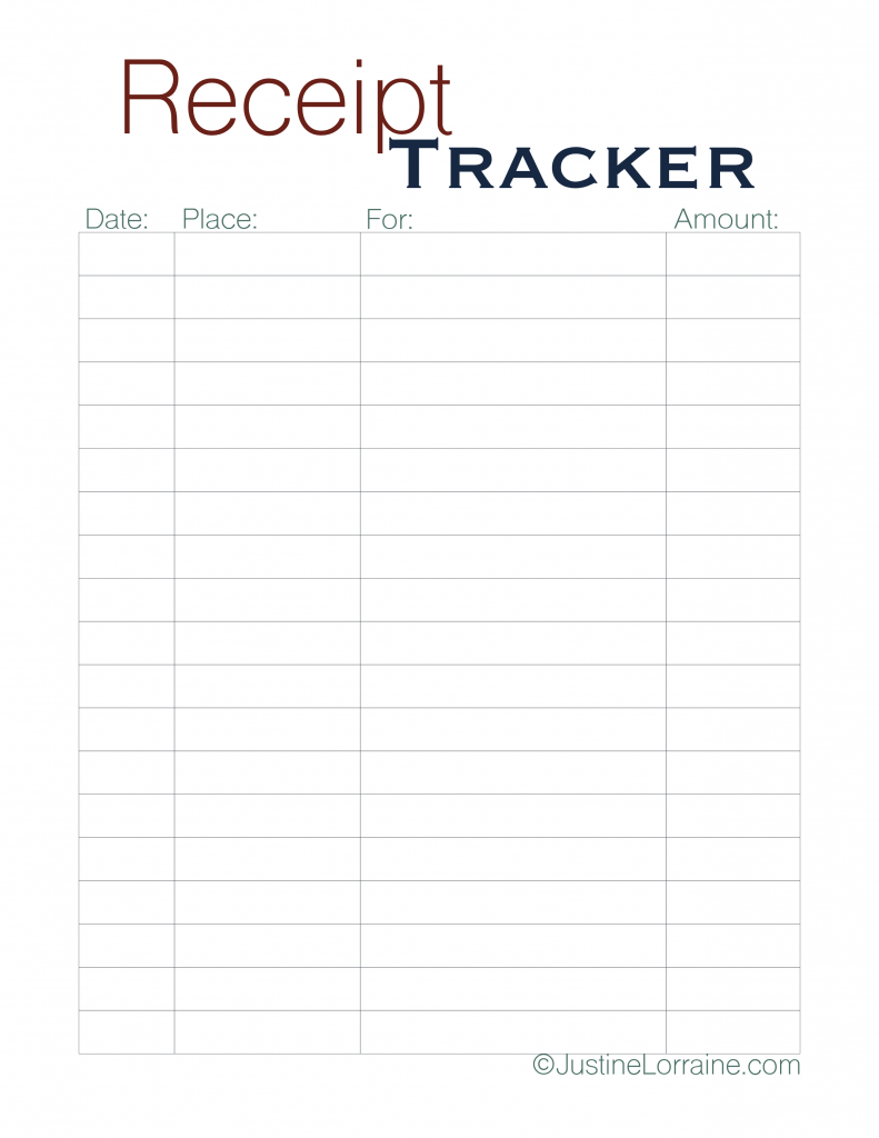 Receipt Tracker Printable How To Keep Track Of Spending Justinelorraine