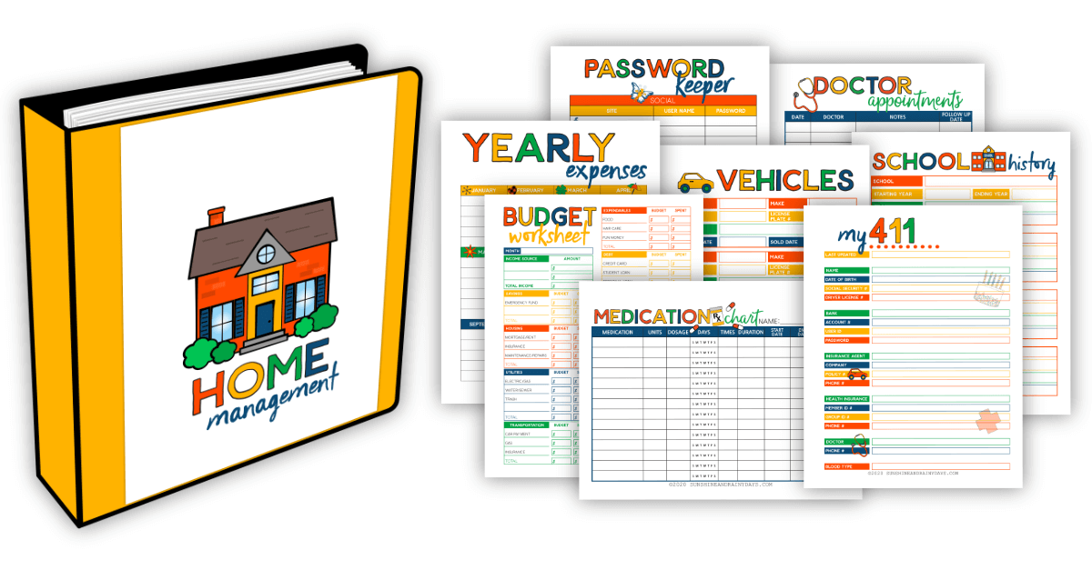 Home Management Binder For Young Adults